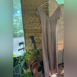 Pact Fit & Flare Crossback Maxi Dress rust/white striped size M